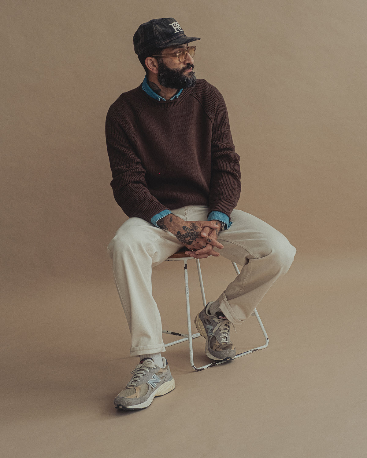 Herring Rollneck Knitted Sweatshirt - Brown