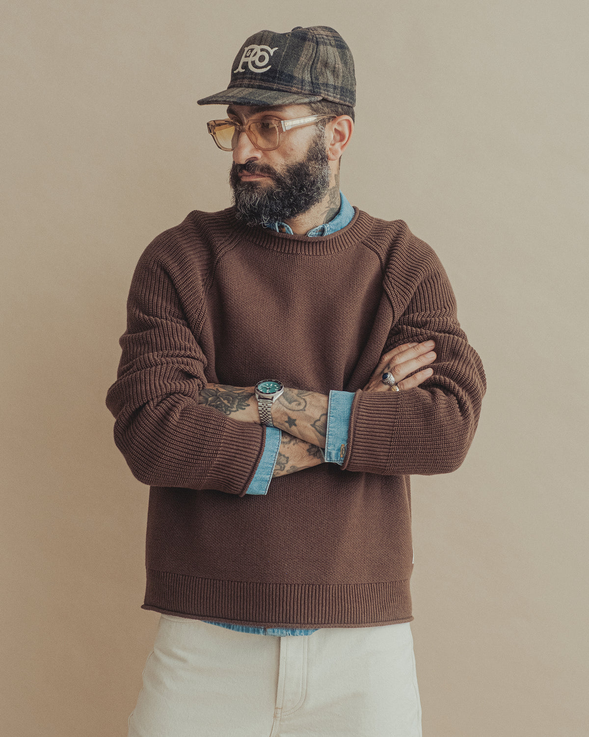 Herring Rollneck Knitted Sweatshirt - Brown