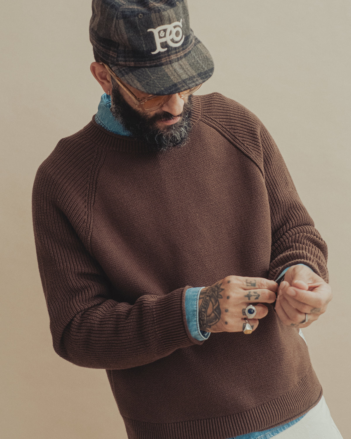 Herring Rollneck Knitted Sweatshirt - Brown