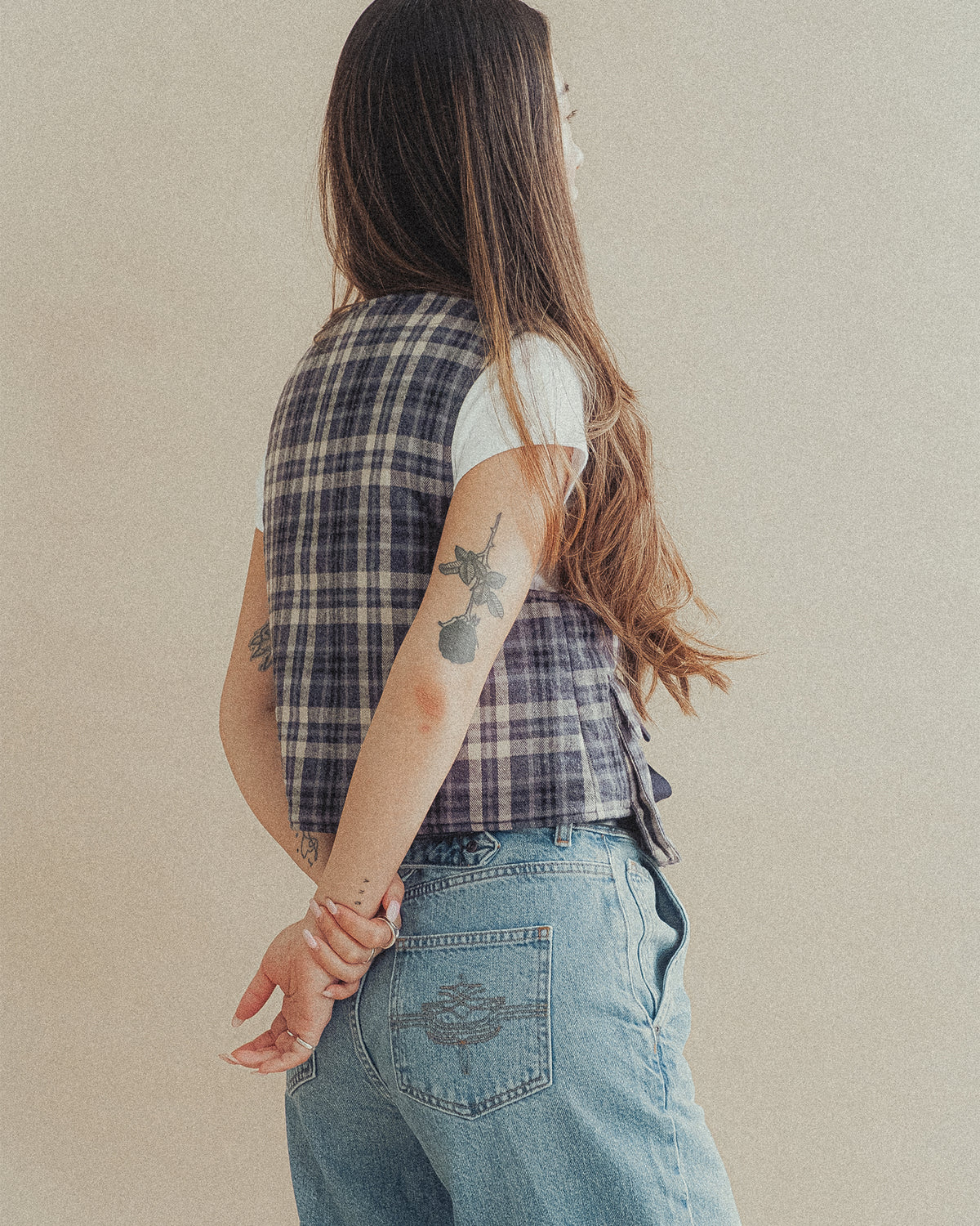 Brook Vest - Pebble Plaid