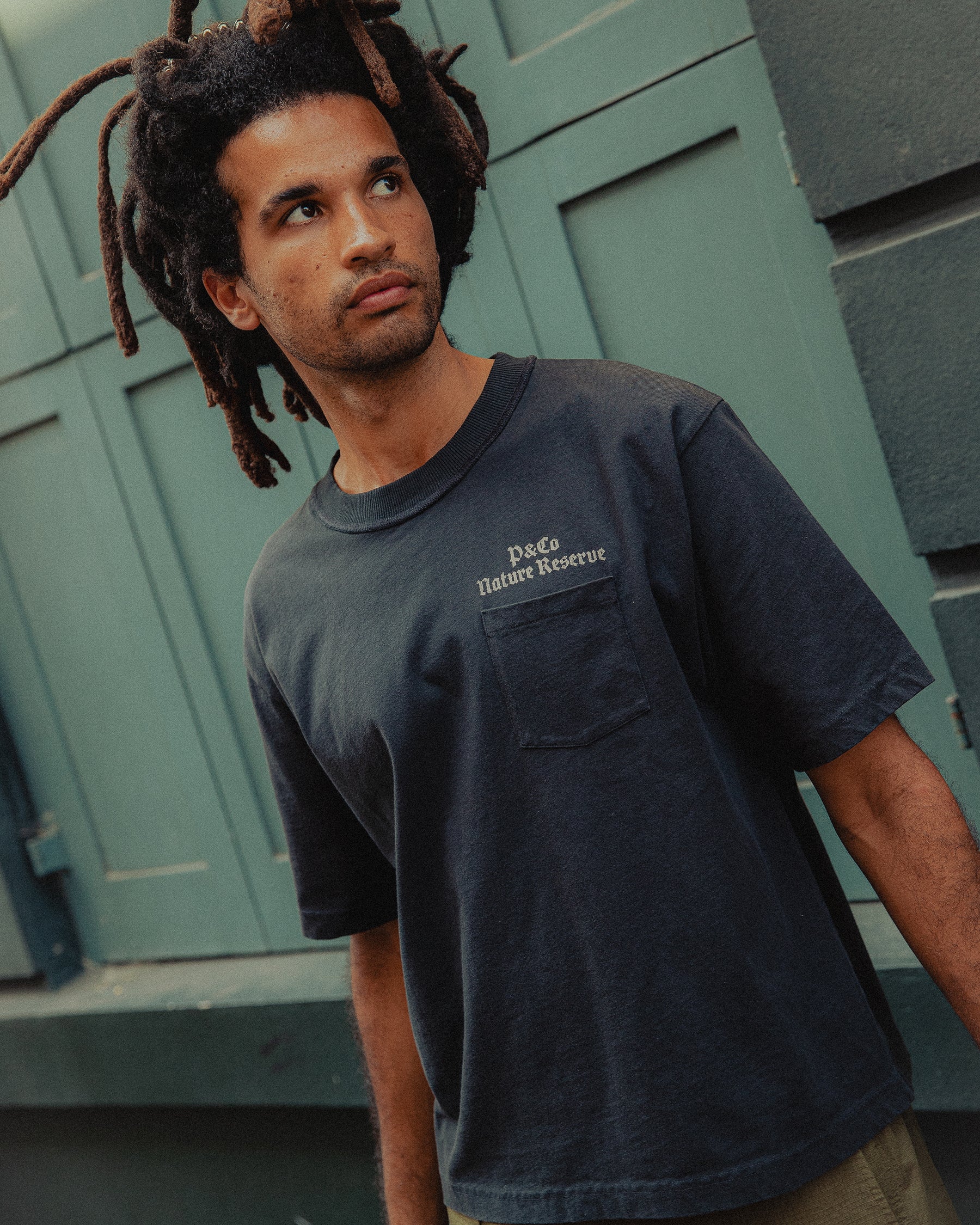 Nature Reserve Boxy T-Shirt - Heavy Washed Black