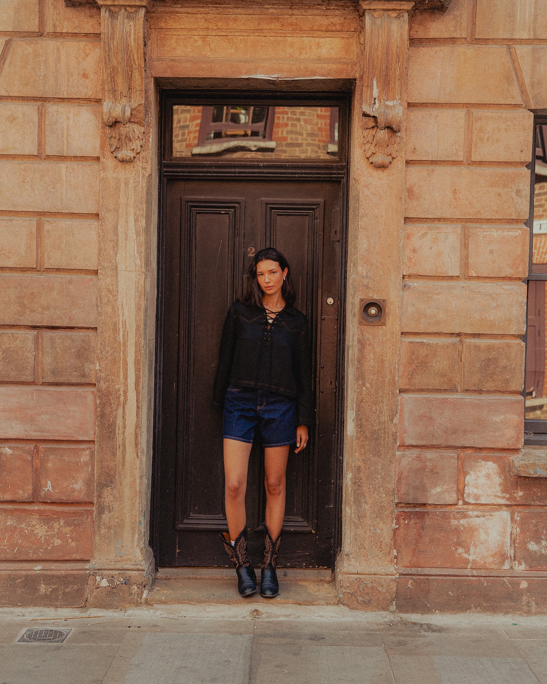 Dakota Lace-Up Shirt - Black
