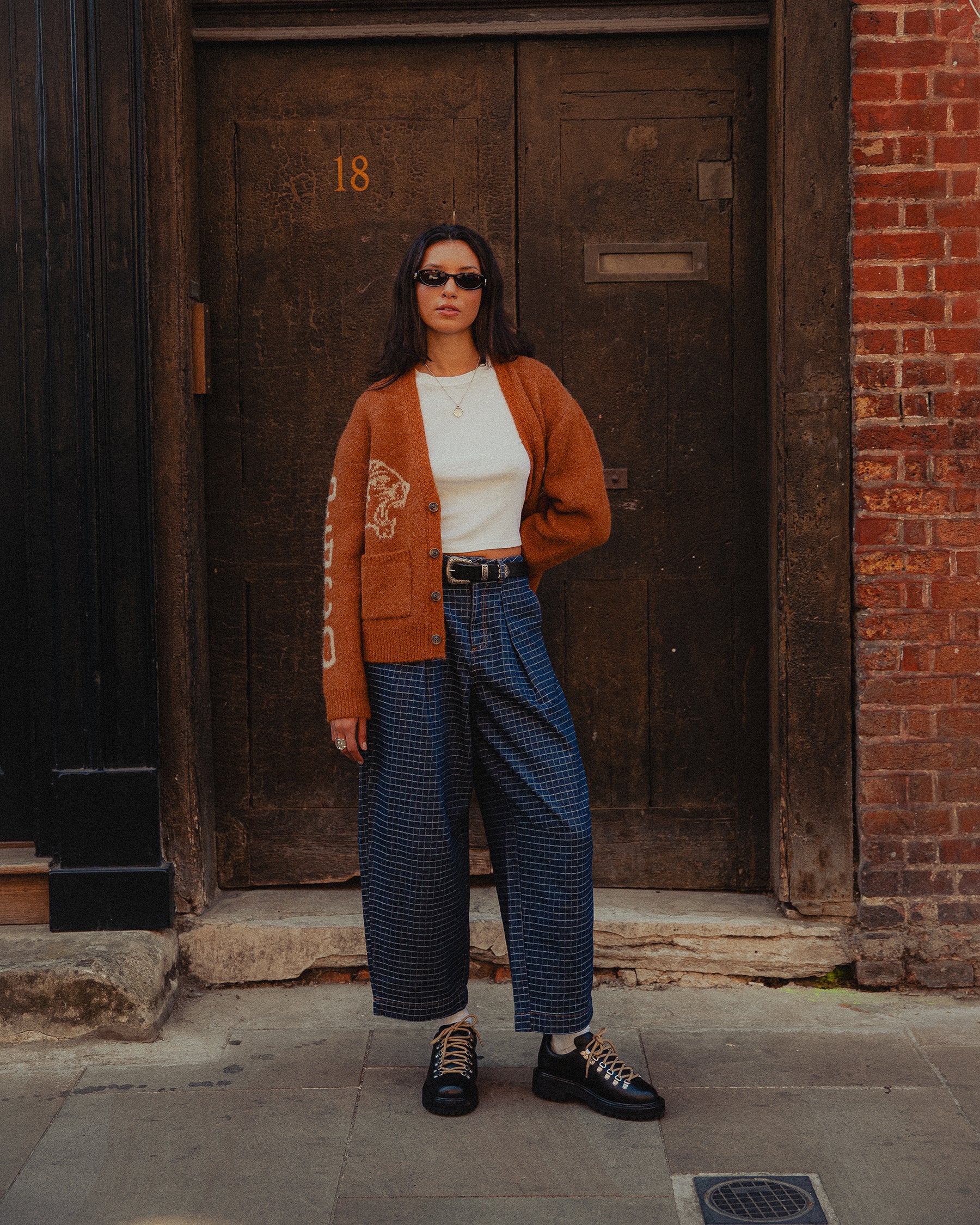 Archie Brushed Cardigan - Burnt Orange
