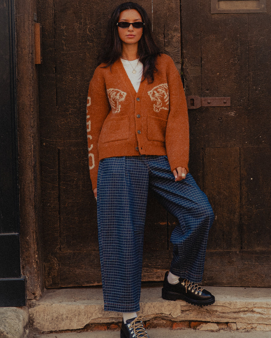 Yama Balloon Denim Pant - Grid Check