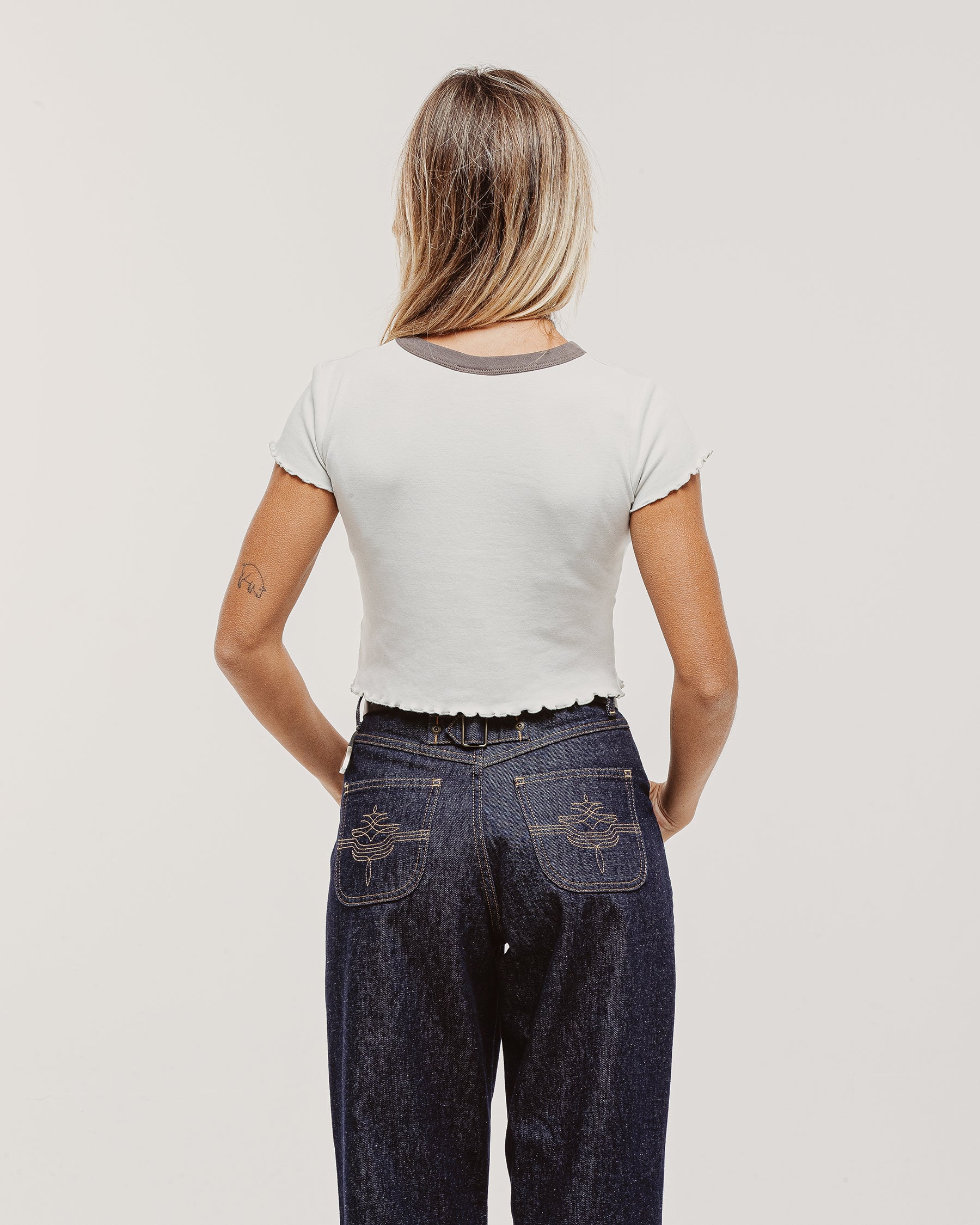 Ringer Baby T-Shirt - Off White