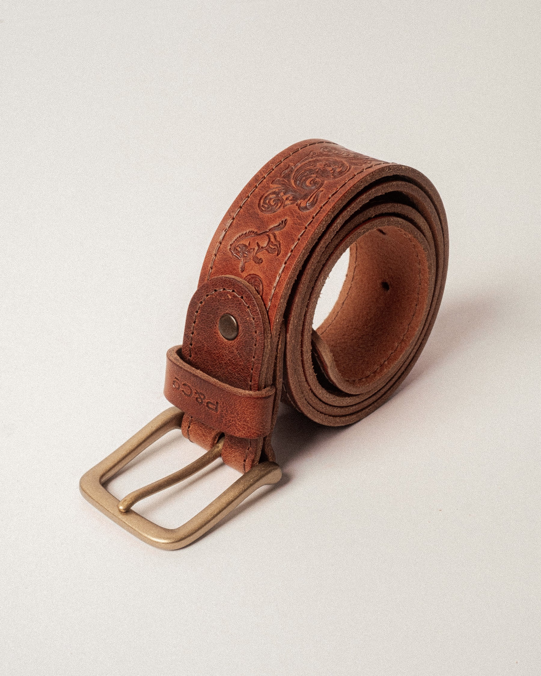 Bronco Leather Belt - Brown