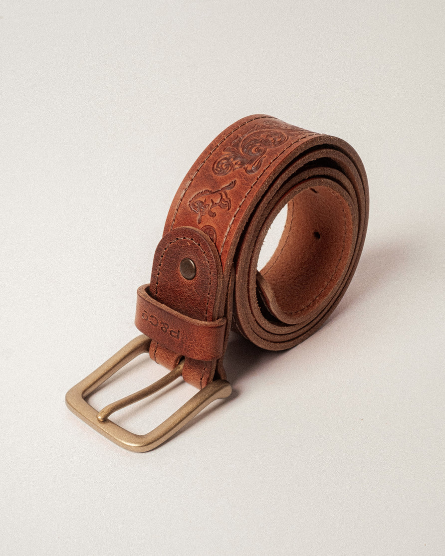 Bronco Leather Belt - Brown