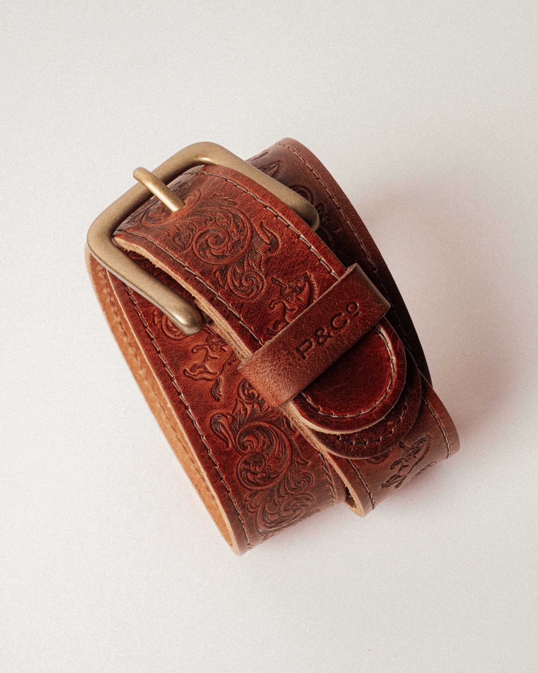 Bronco Leather Belt - Brown