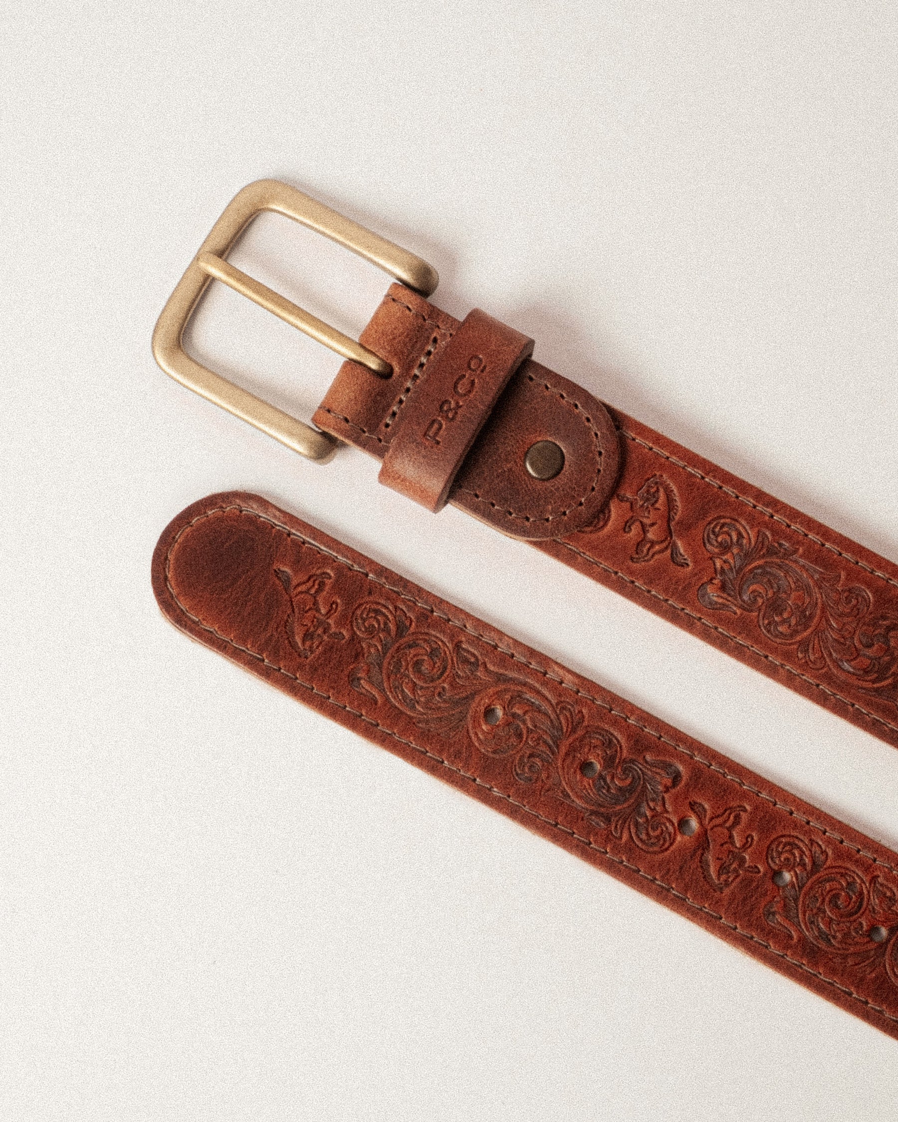 Bronco Leather Belt - Brown