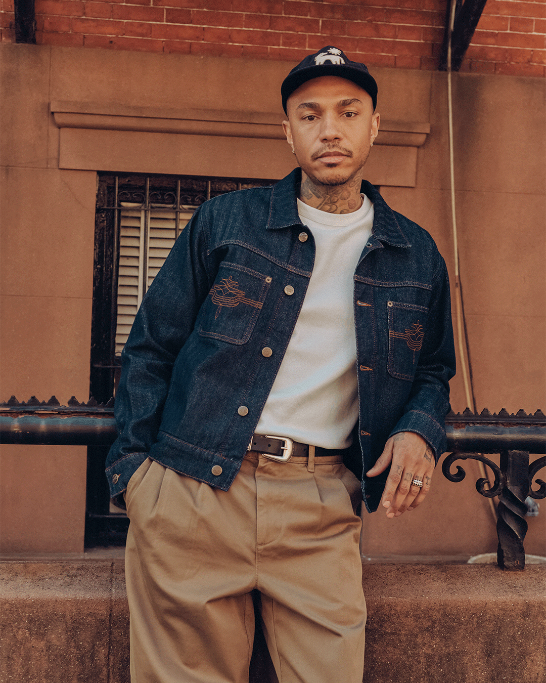Draftsman Herringbone Denim Jacket - Washed Indigo