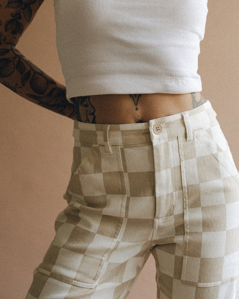 Service Fatigue Pants - Stone Checkerboard