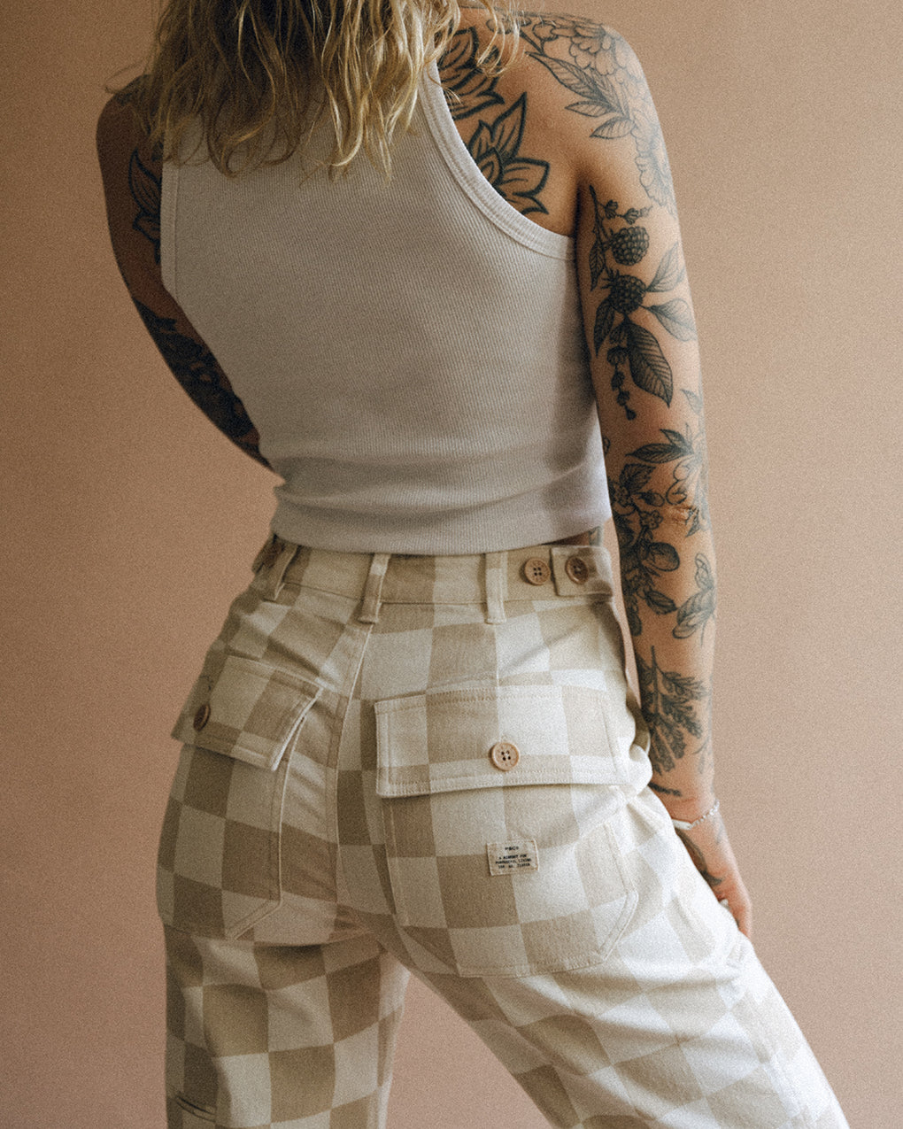 304 Service Fatigue Pants - Stone Checkerboard