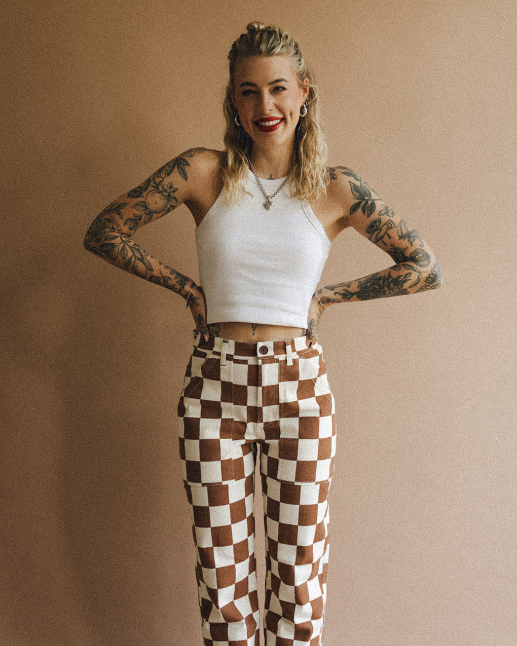 Service Fatigue Pants - Rust Checkerboard