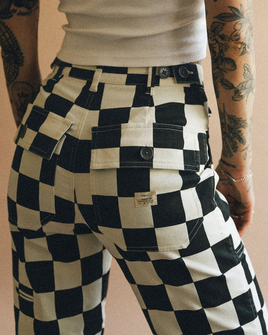 Service Fatigue Pants - Black Checkerboard