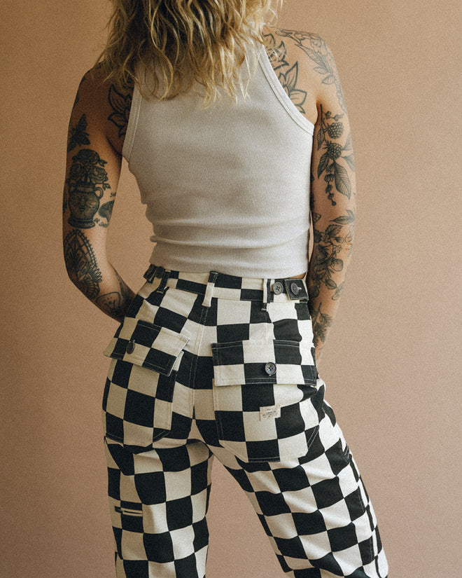 Service Fatigue Pants - Black Checkerboard