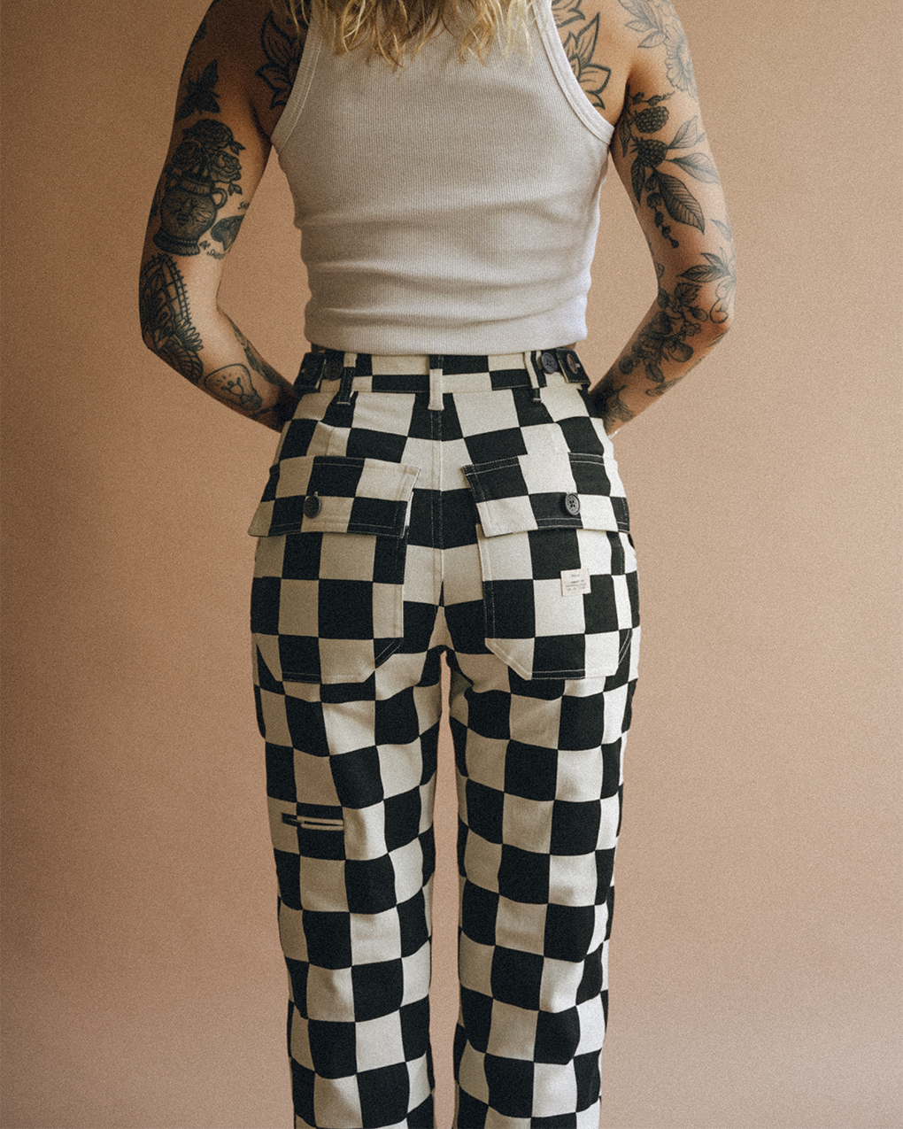 Service Fatigue Pants - Black Checkerboard