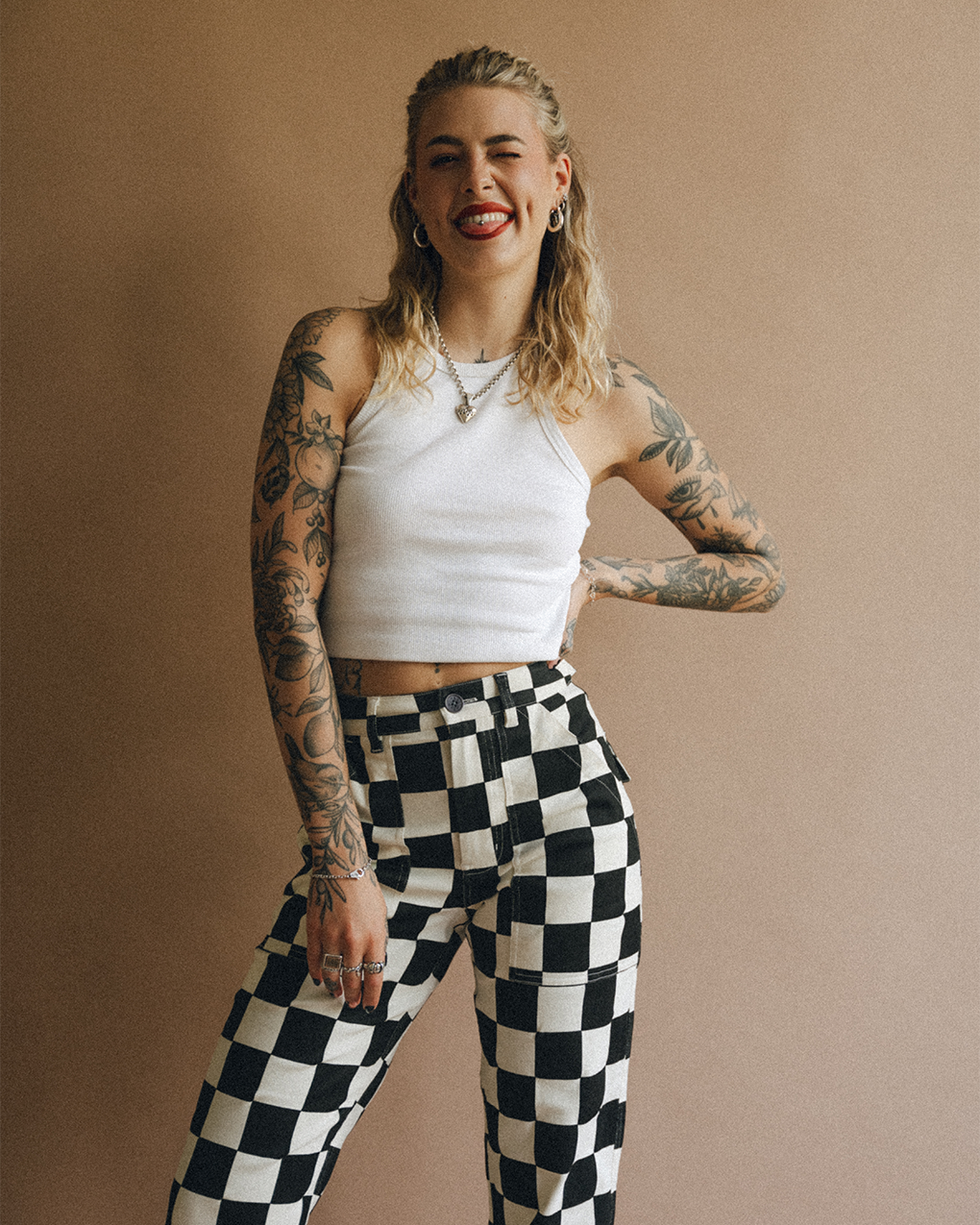 Service Fatigue Pants - Black Checkerboard