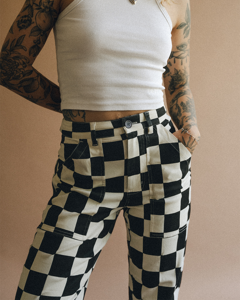 Service Fatigue Pants - Black Checkerboard