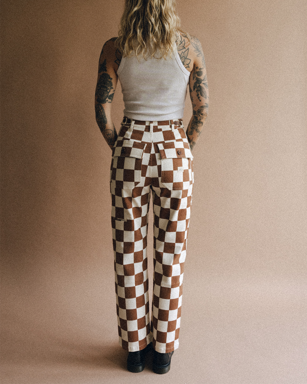Service Fatigue Pants - Rust Checkerboard
