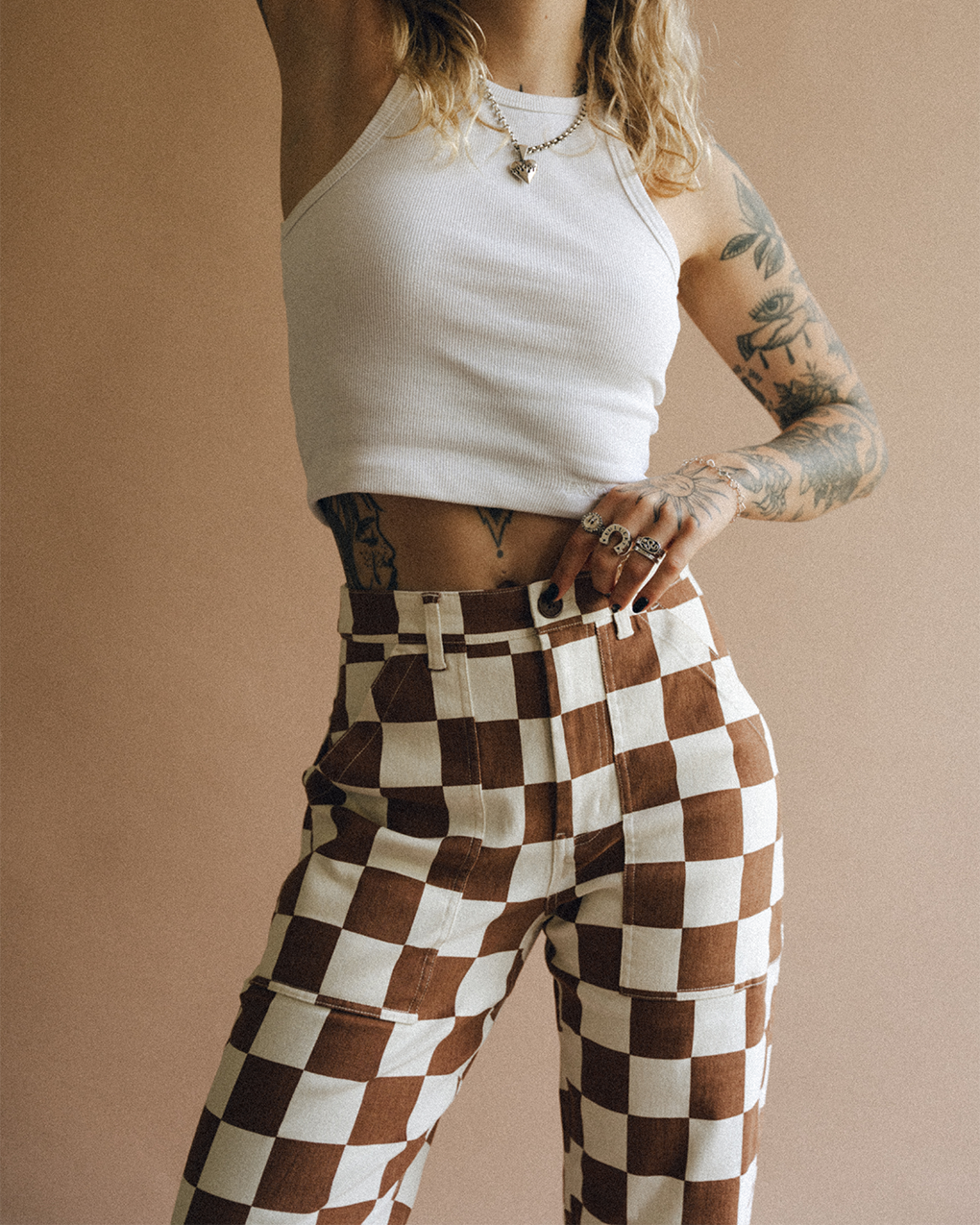 Service Fatigue Pants - Rust Checkerboard