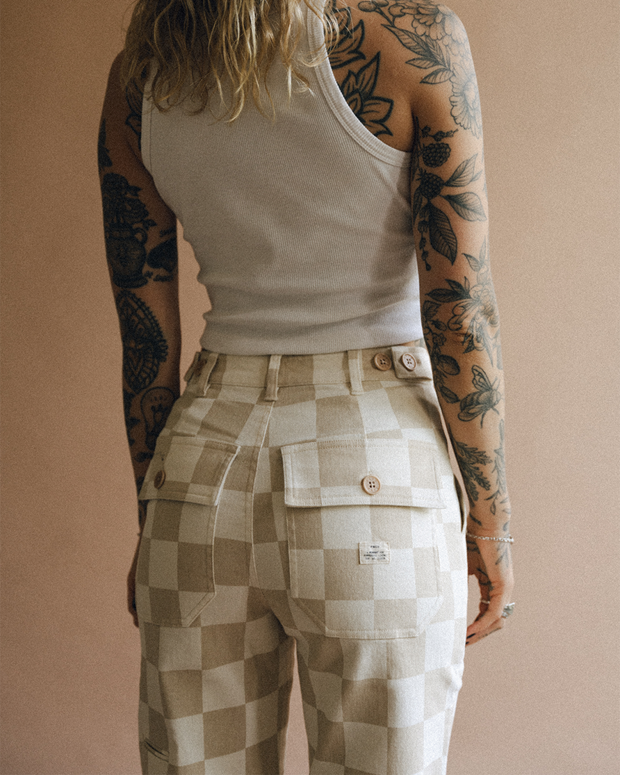 Service Fatigue Pants - Stone Checkerboard