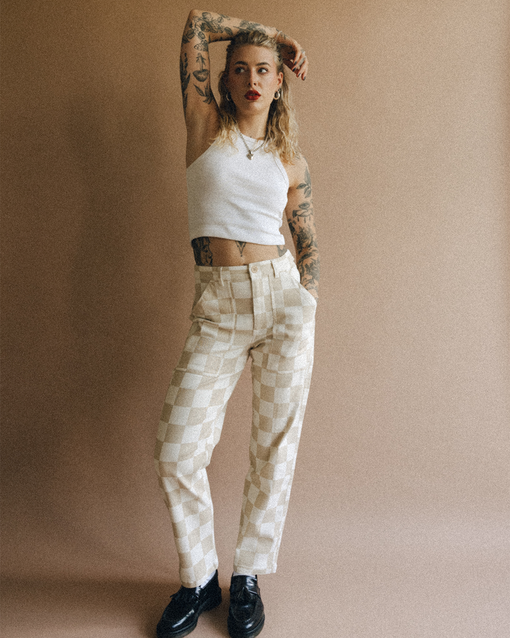 Service Fatigue Pants - Stone Checkerboard