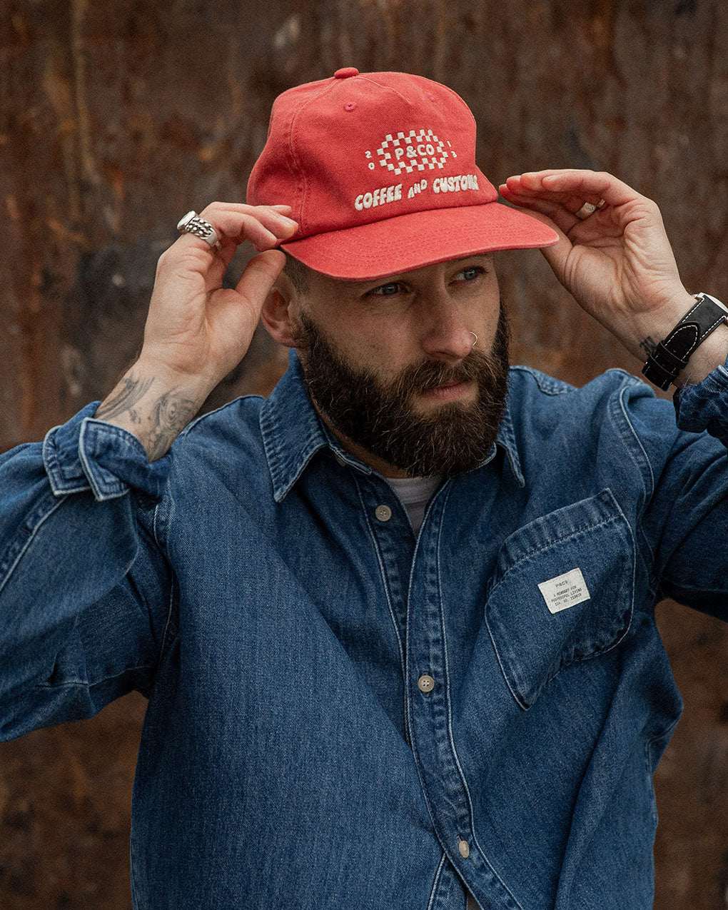 Coffee & Customs 5 Panel - Red