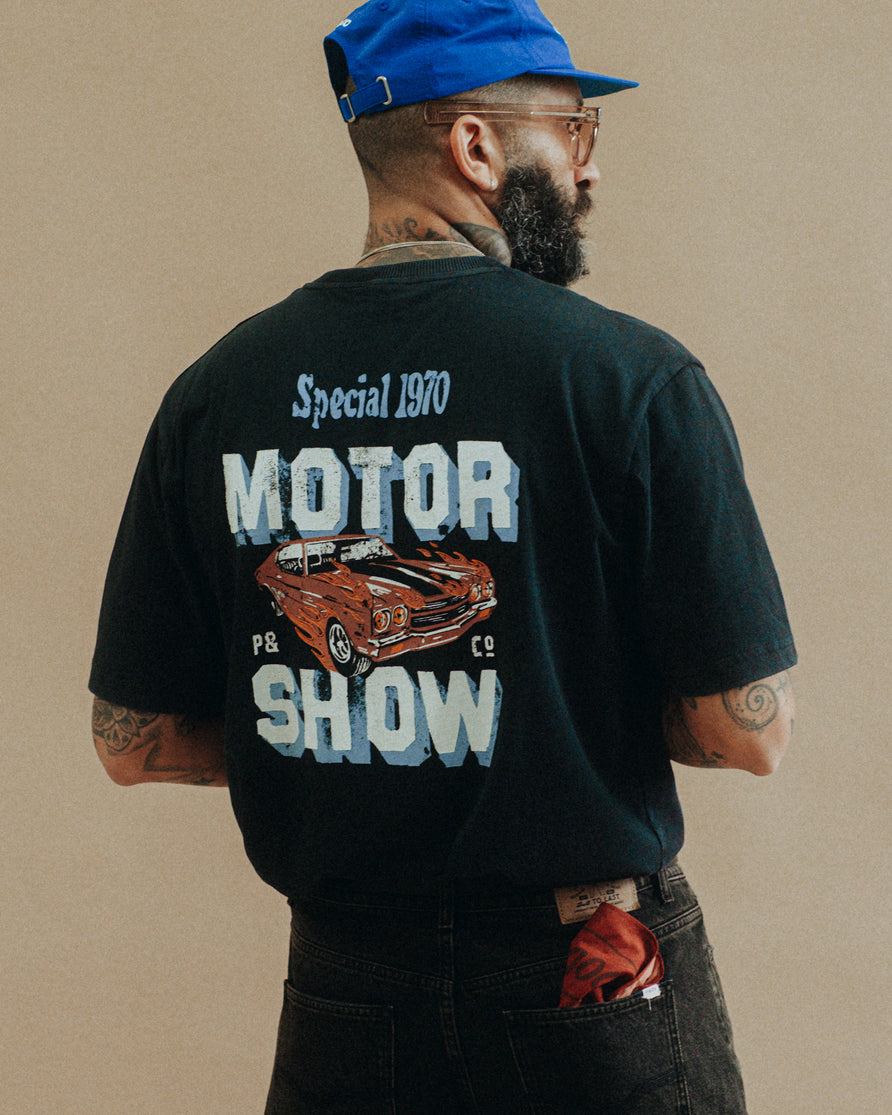 Motor Show Boxy T-Shirt - Washed Black
