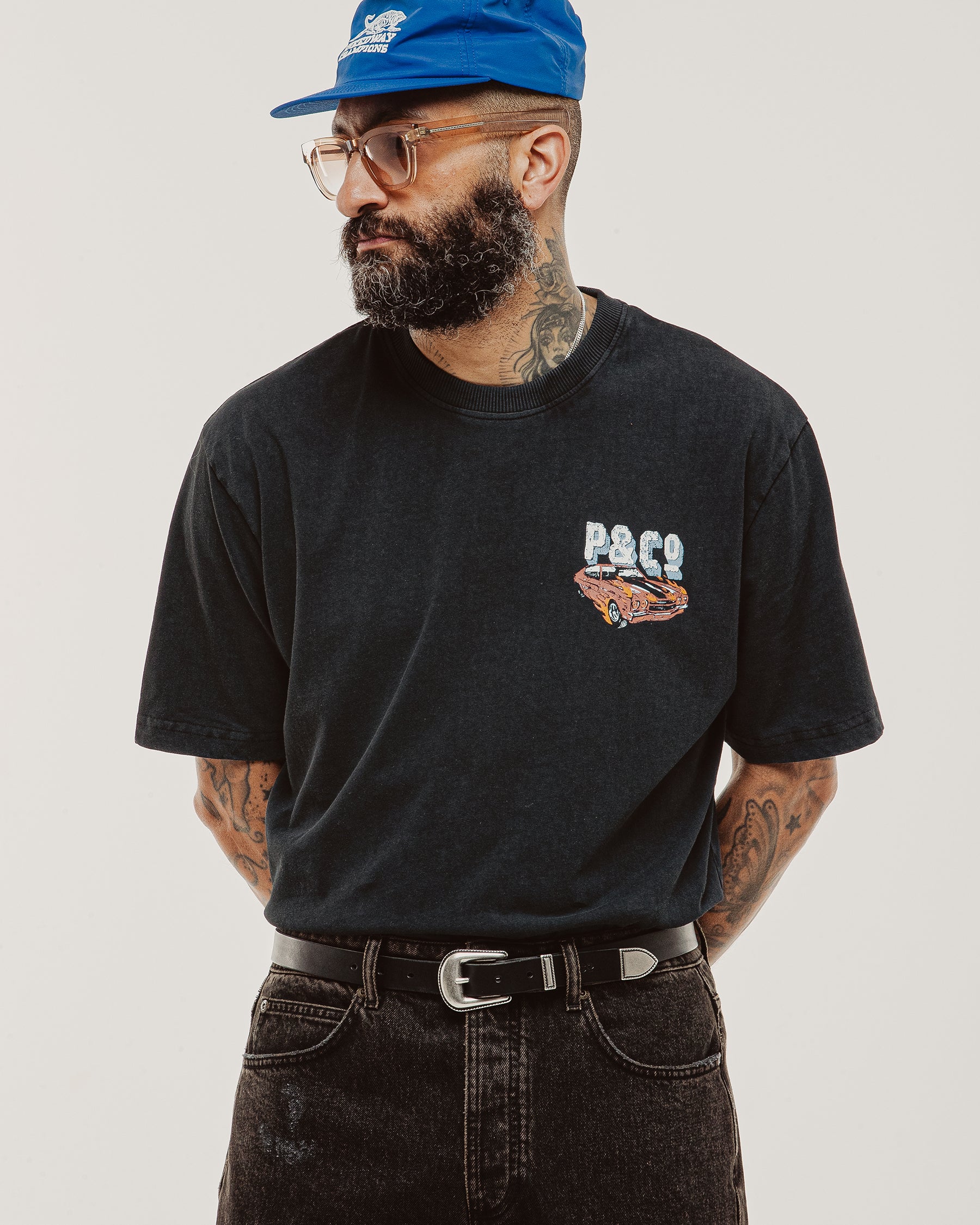 Motor Show Boxy T-Shirt - Washed Black