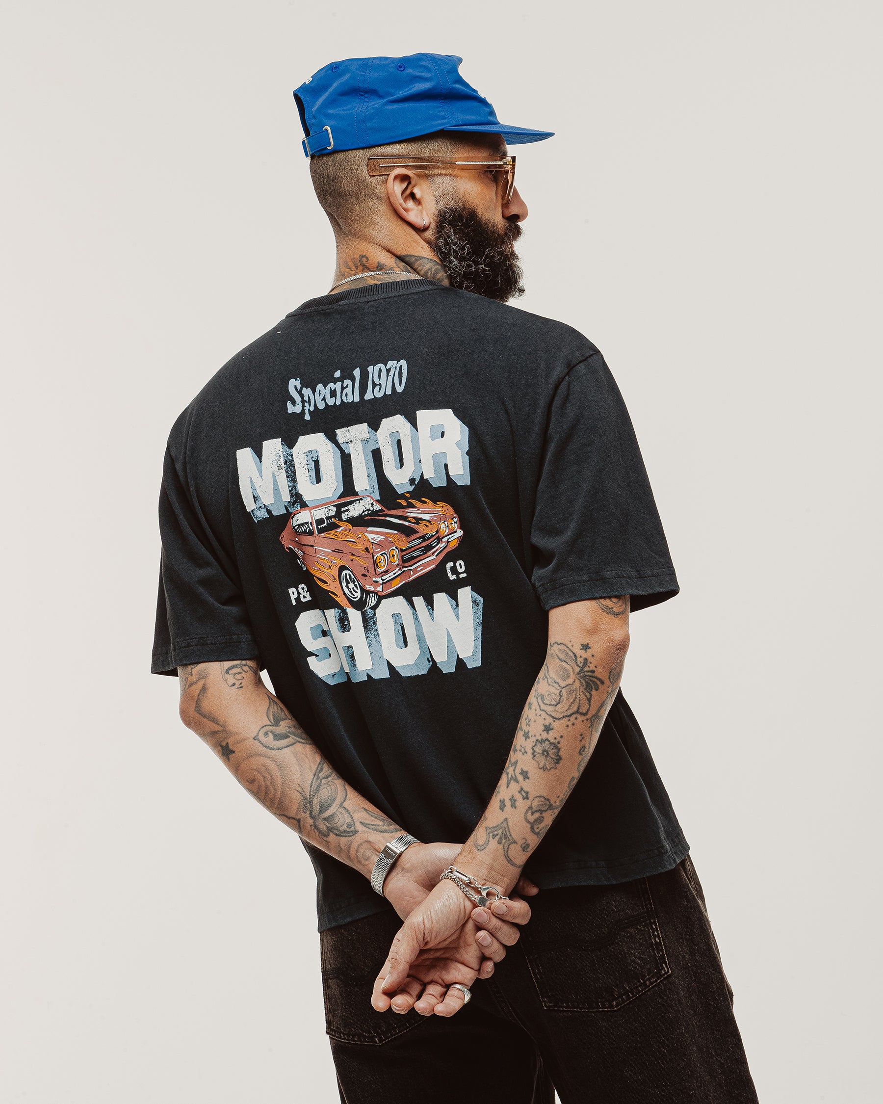 Motor Show Boxy T-Shirt - Washed Black