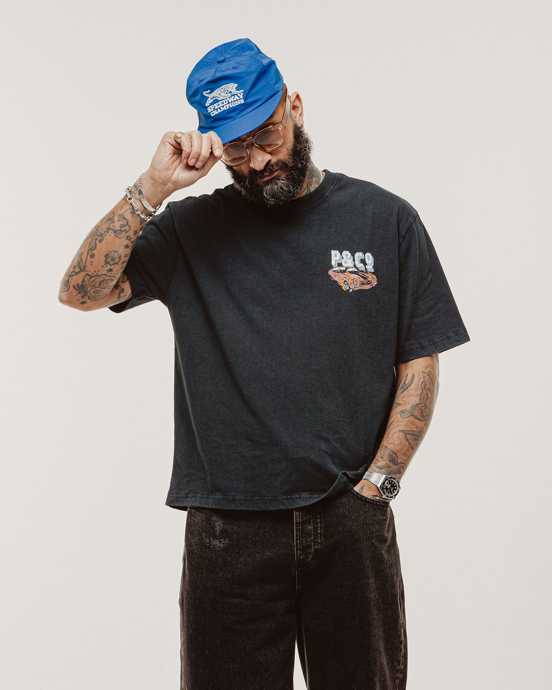 Motor Show Boxy T-Shirt - Washed Black