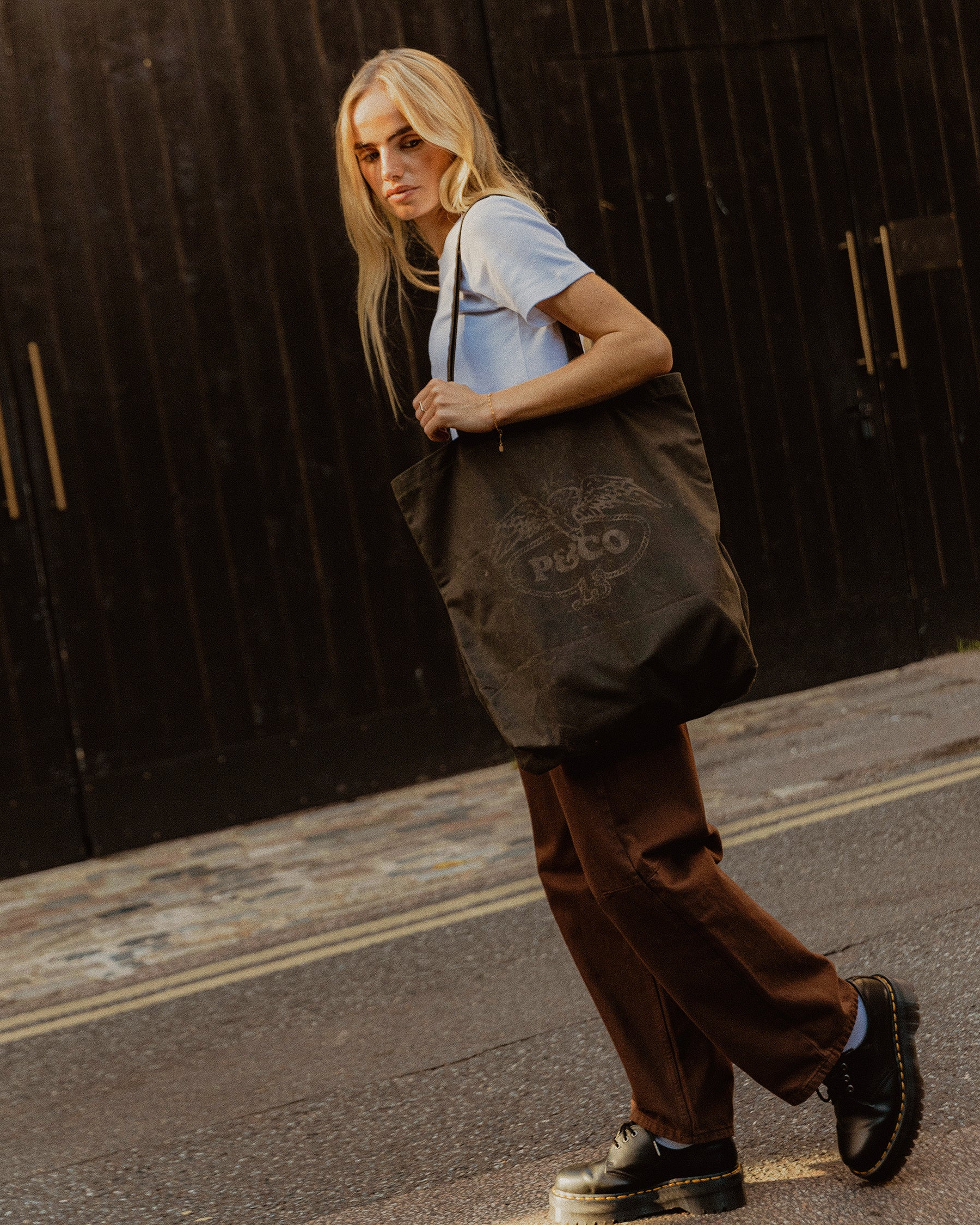 Eagle Lasso Waxed Tote Bag - Olive