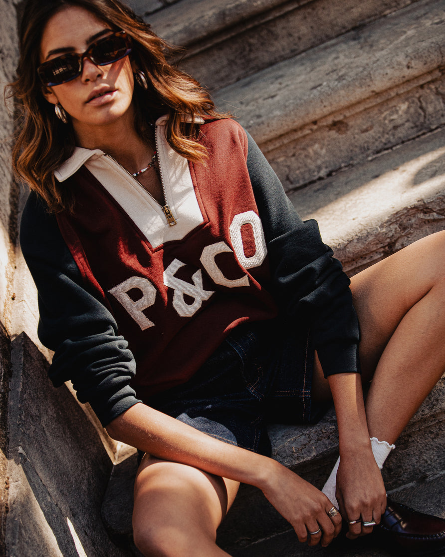 Track 1/4 Zip Jersey - Maroon & Navy