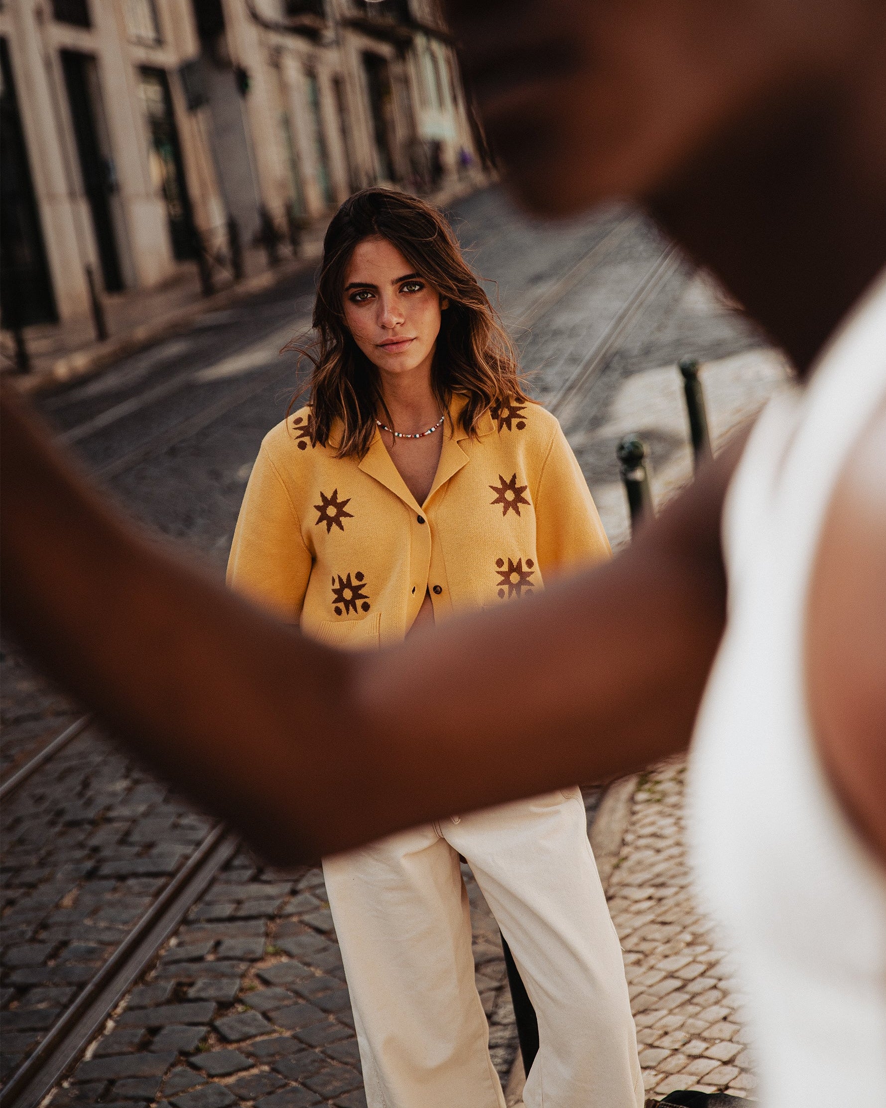 Milano Cropped Knitted Shirt - Ochre