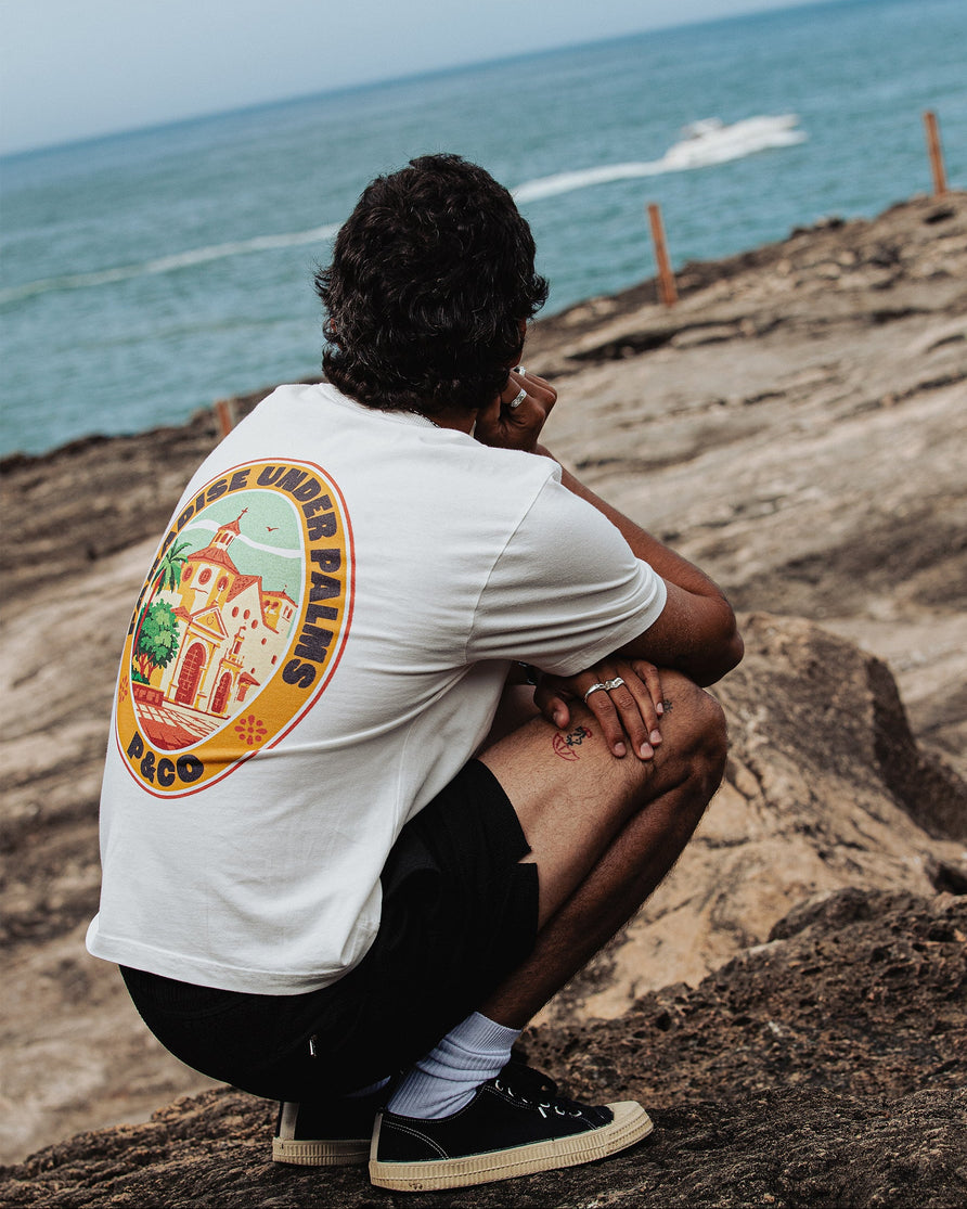Paradise Under Palms Boxy T-Shirt - Off White