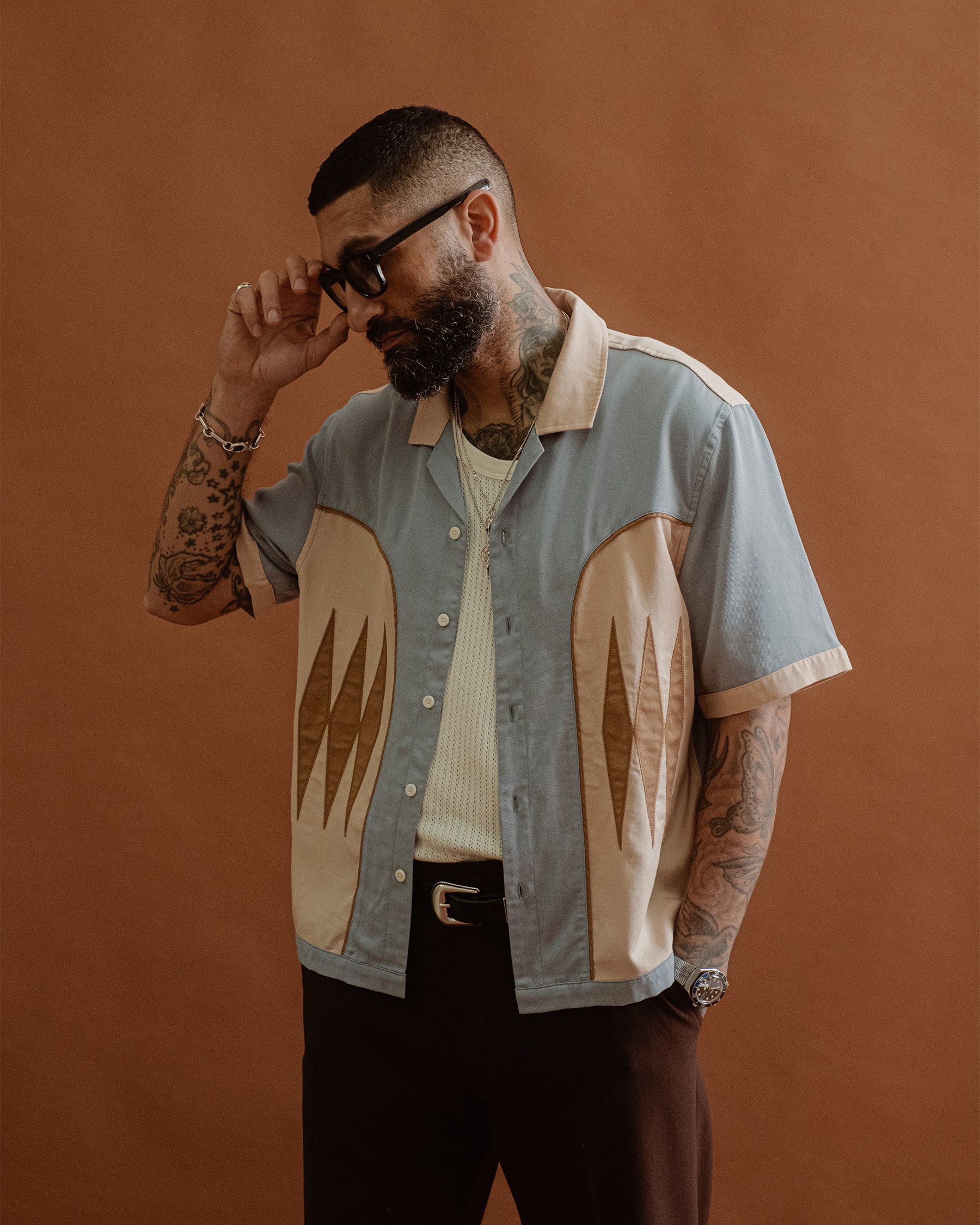 Vintage Blue Walter Bowling Shirt | Men's Shirts ‐ P&Co - A