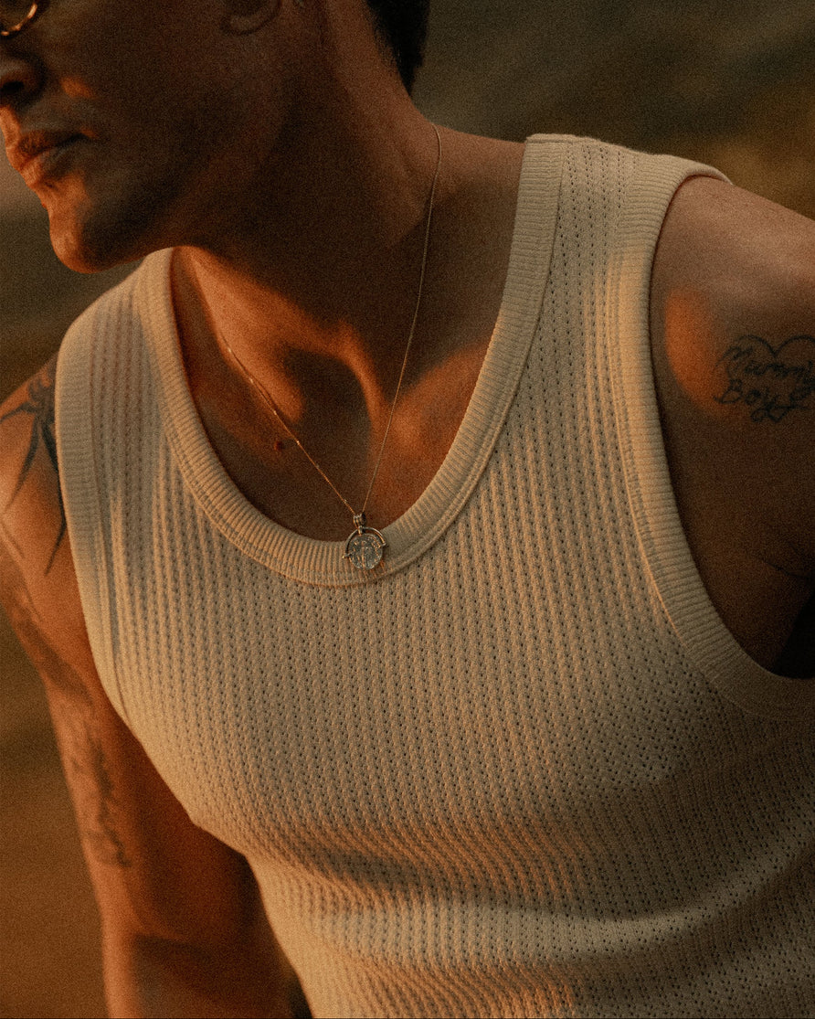 Jacquard Relaxed Vest - Off White