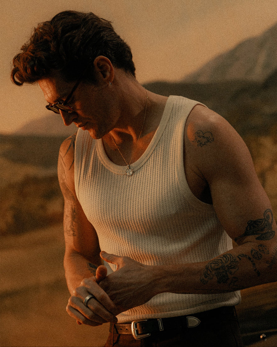 Jacquard Relaxed Vest - Off White