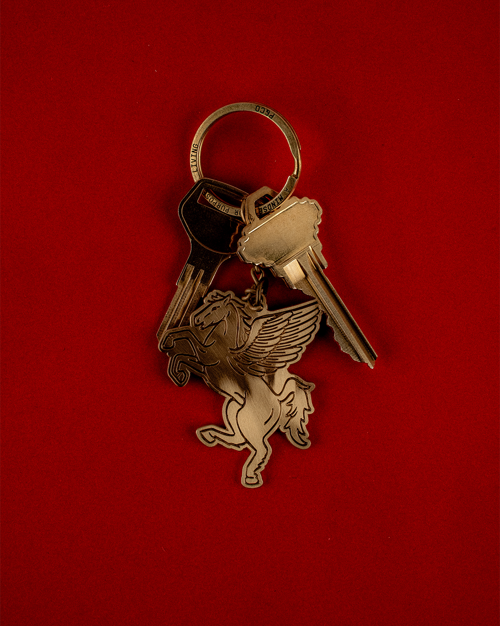 Pegasus Keyring - Brass