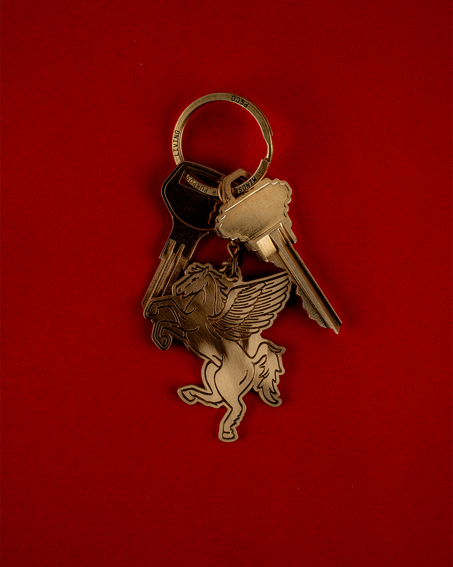 Pegasus Keyring - Brass