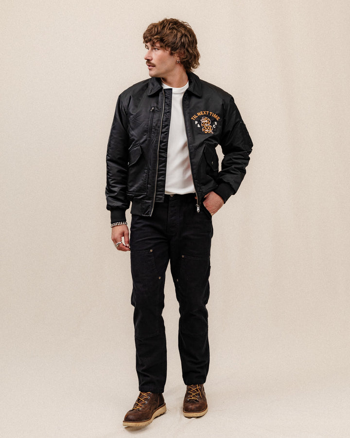 Til Next Time Bomber Jacket - Black