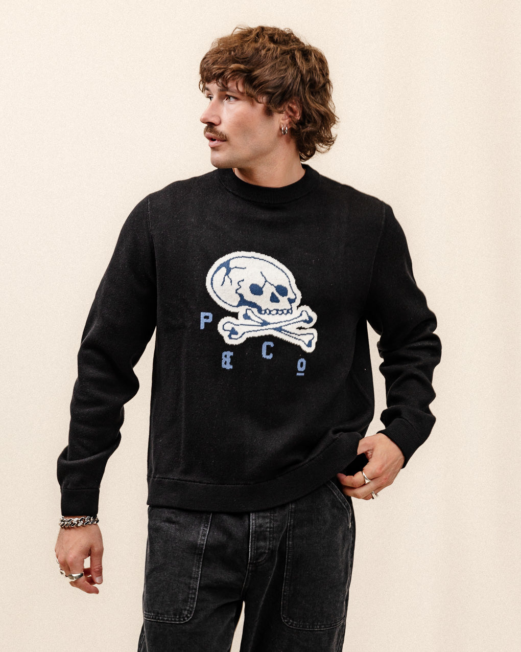 Godspeed Skull Knit Jumper - Black