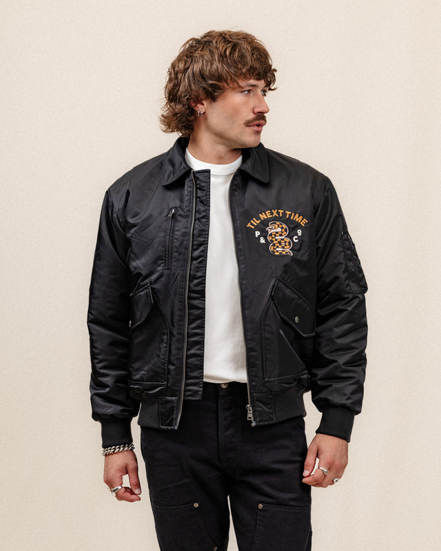 Til Next Time Bomber Jacket - Black