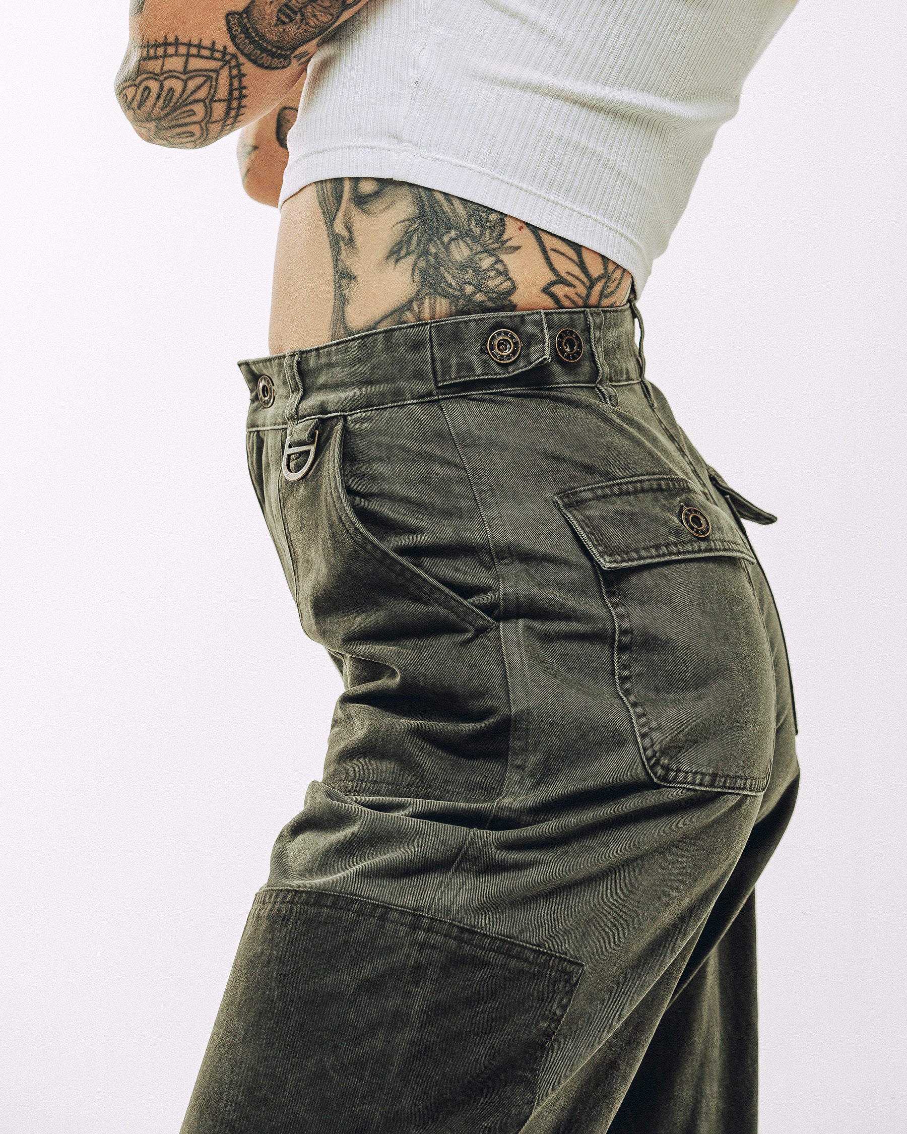 Surplus High Waisted Pants - Khaki