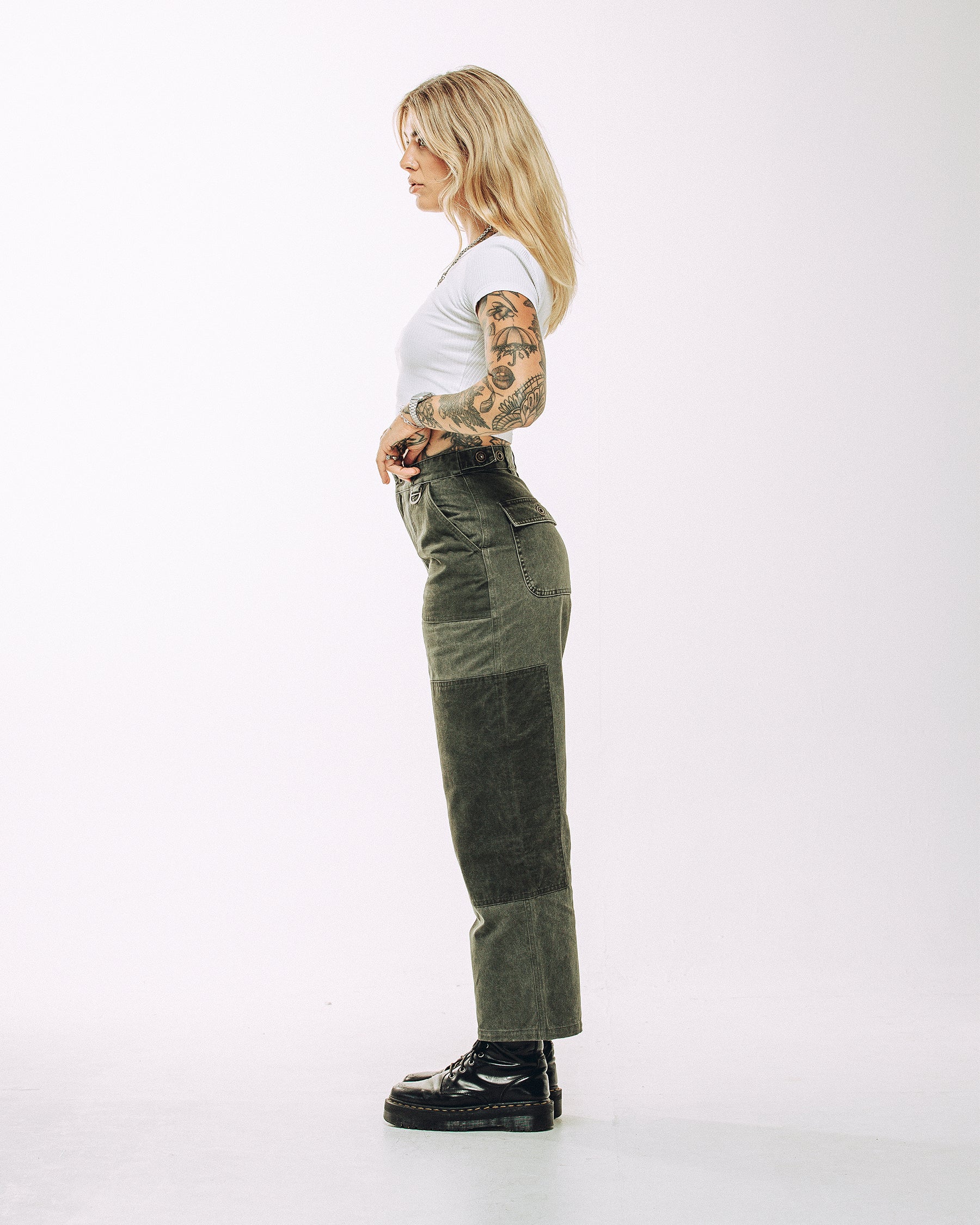 Surplus High Waisted Pants - Khaki