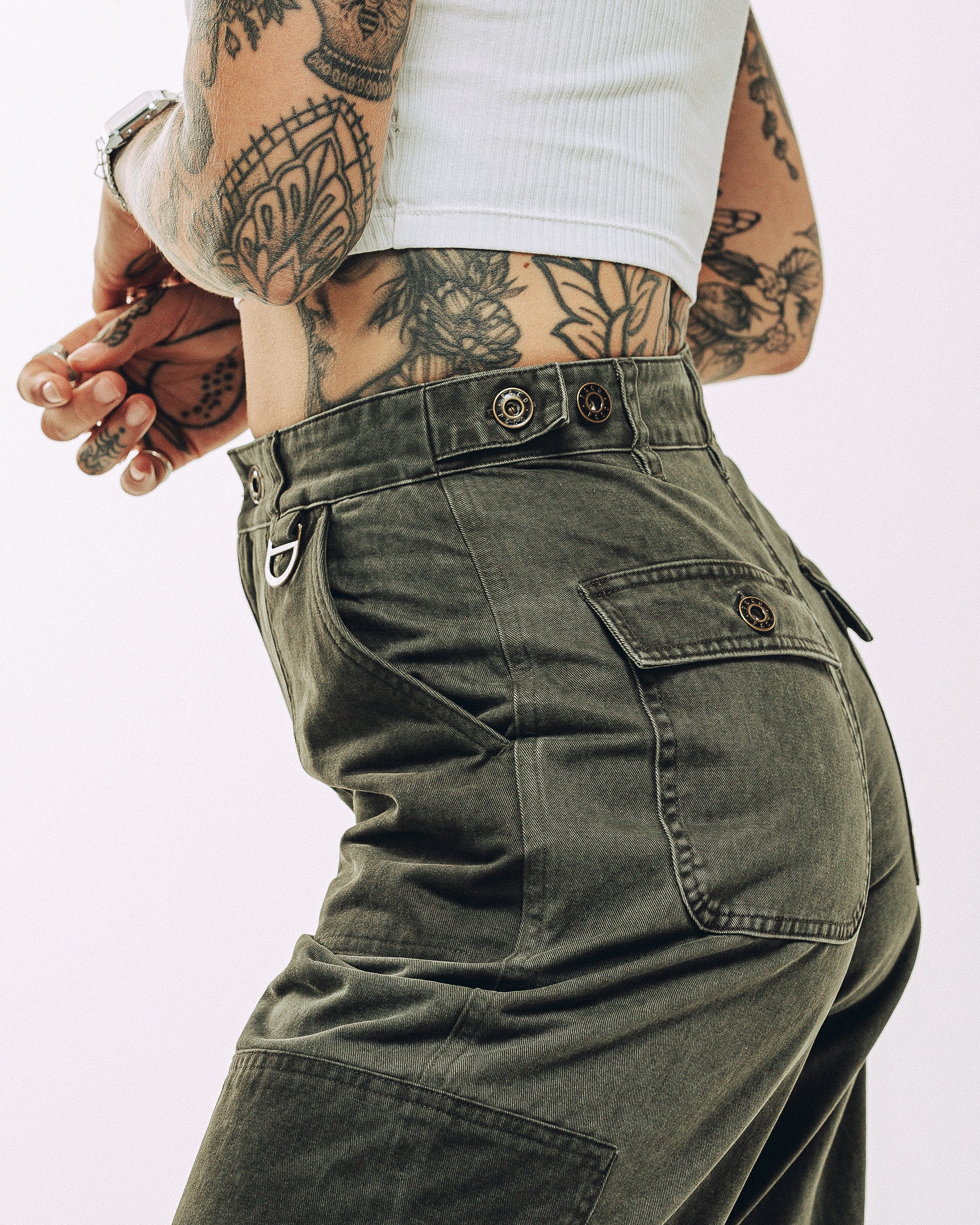 Surplus High Waisted Pants - Khaki