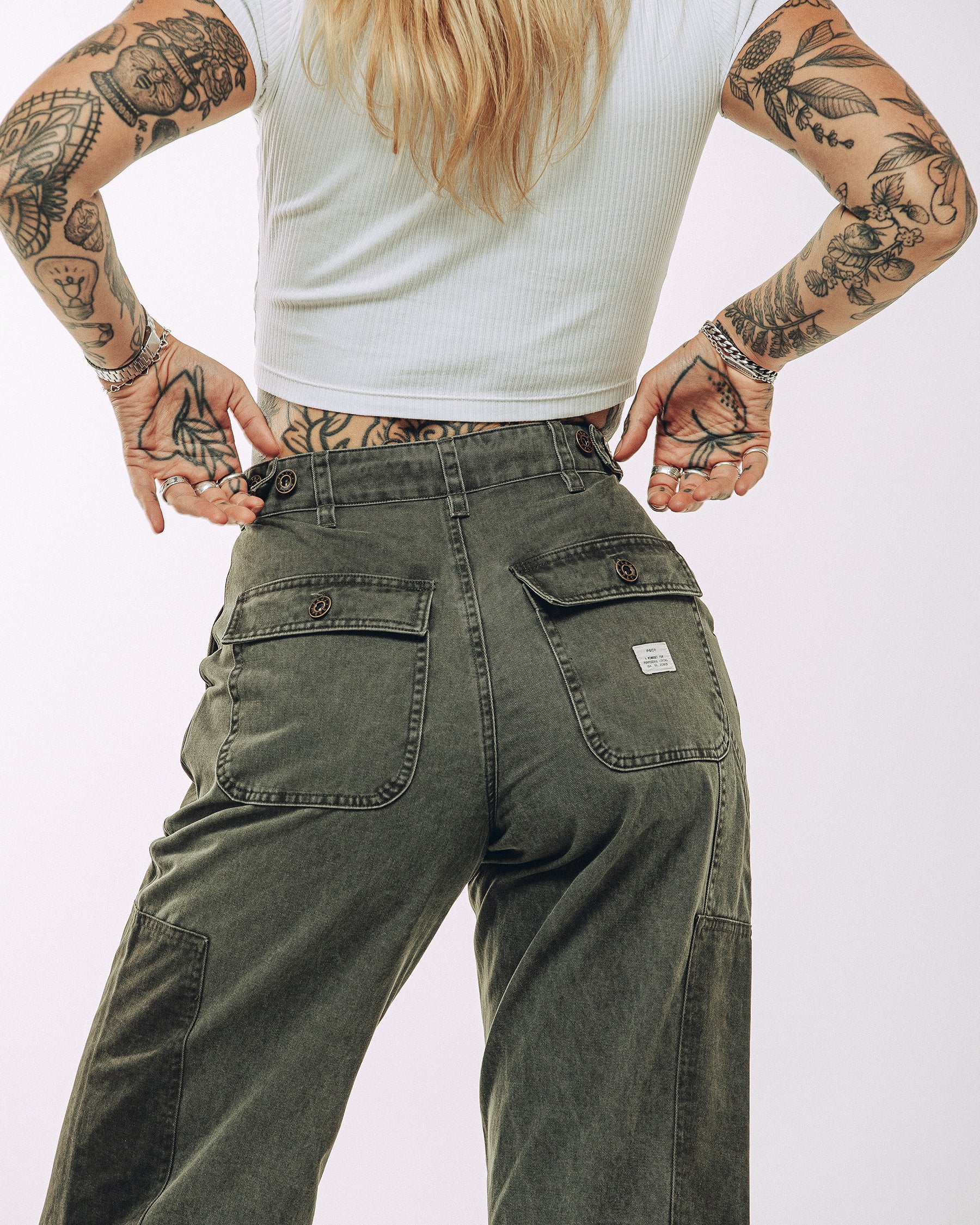 Surplus High Waisted Pants - Khaki