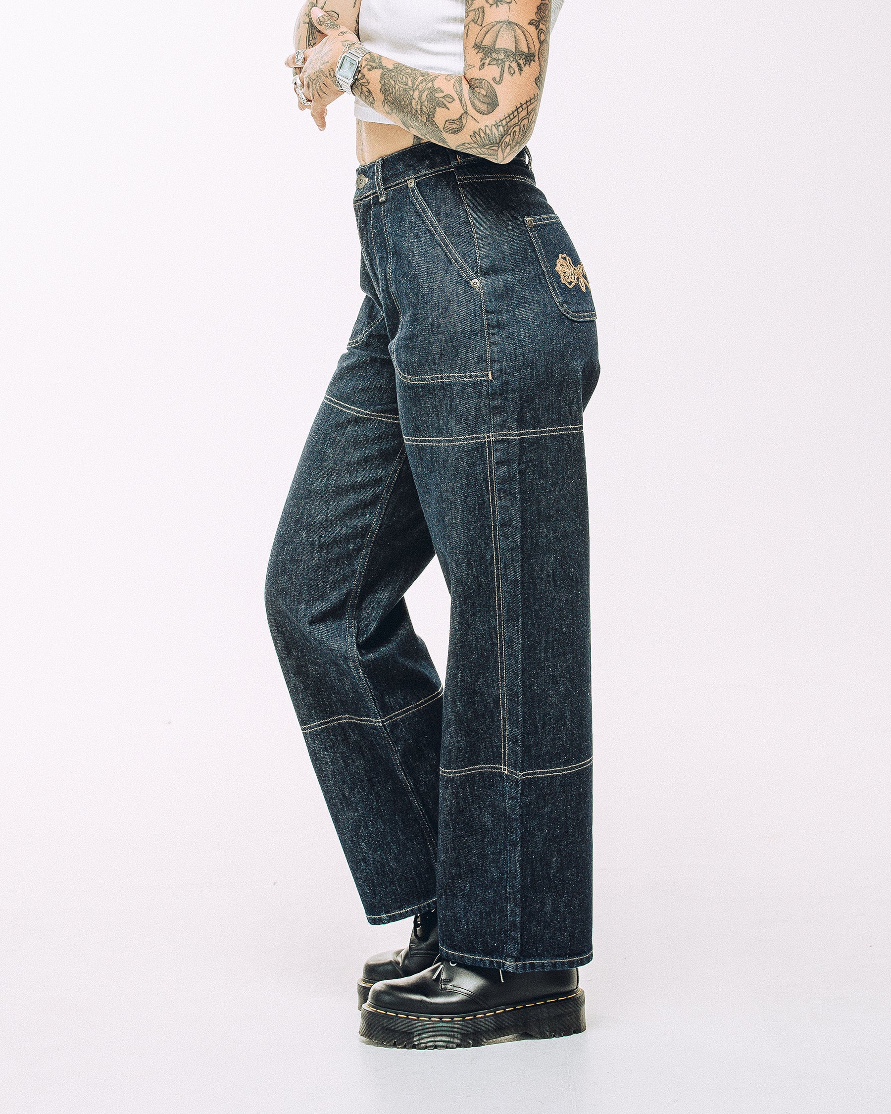 Indigo Denim Rosa Jean | Women's High-waisted Pants ‐ P&Co - A