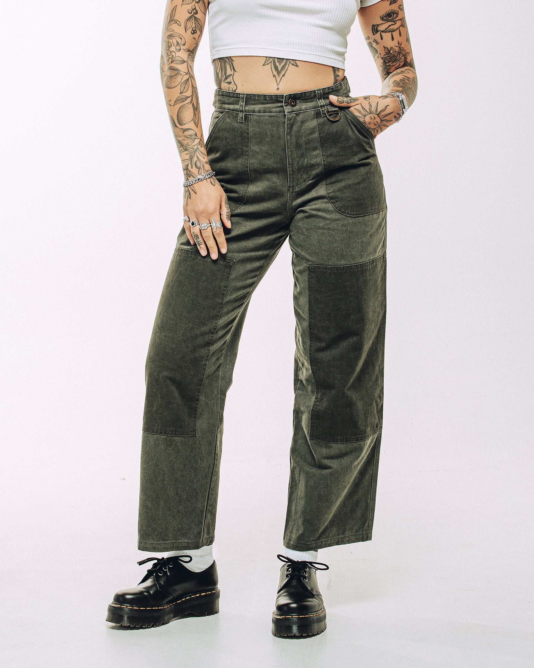 Surplus High Waisted Pants - Khaki
