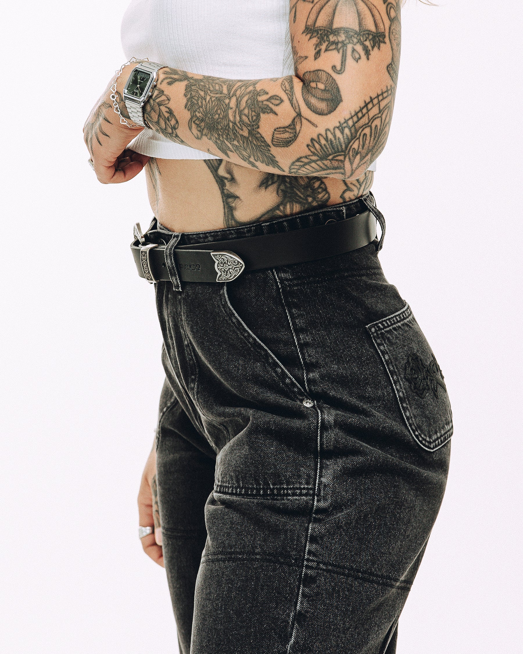 Rosa High Waisted Jean - Washed Black